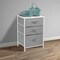 Sorbus Nightstand with 3 Drawers - Furniture Storage for Bedroom, Closet, Office Organization - Steel Frame, Wood Top, Pastel Fabric Bin